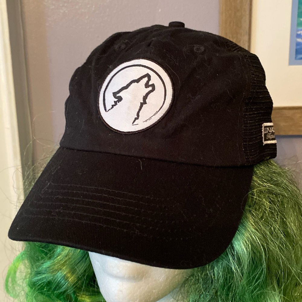 Lunazul Tequila Hat Mesh Snapback Cap Feed The Wolf Patch Black on Black